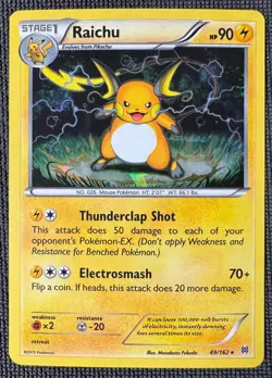 RAICHU 49/162 R BREAKTHROUGH POKEMON CRACKED ICE HOLO LP DECK EXCLUSIVE - Image 1