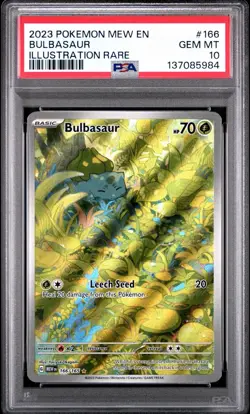 2023 POKEMON BULBASAUR EN SV: SCARLET & VIOLET 151 #166 ILLUSTRATION RARE PSA 10 - Image 1