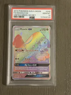 Pokemon Unified Minds MAWILE GX 246/236 Secret Rare PSA 10 - Image 1