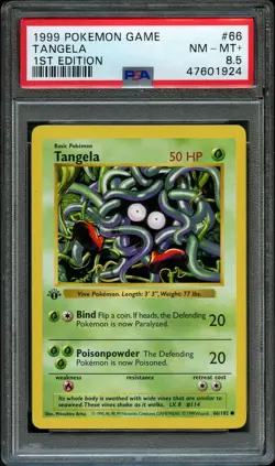 TANGELA 1999 POKEMON GAME BASE 1ST EDITION COMMON 66/102 PSA 8.5 NM - MINT - Image 1
