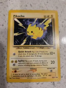 Pikachu 70/111 Common Neo Genesis Pokemon Card + Free Gift - Image 1