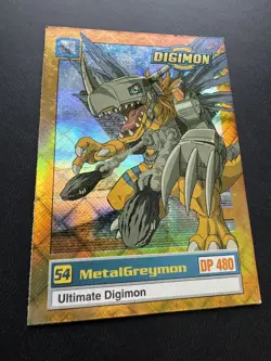 FOIL PRISM Digimon Card MetalGreymon U6 Upper Deck 1999 Holo Parallel 54 DP 480 - Image 2