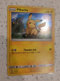 Pikachu SWIRL SPIRAL Holo Pokemon Sun & Moon Black Star Promo SM183 Pikachu - Image 1