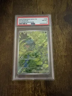 Pokemon Bulbasaur Illustration Rare 166/165 Scarlet & Violet 151 Holo PSA 8 - Image 1