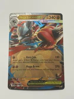 Mega Lucario ex 077/132 Double Rare Pokemon TCG Me01: Mega Evolution Near Mint - Image 1