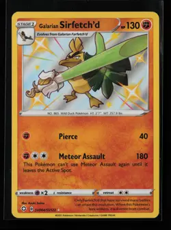 Galarian Sirfetch'd SV064/SV122 Shiny Holo Rare Shining Fates Pokemon Card - Image 1