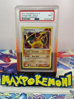 Pokemon Card Charizard 3/132 Holo PSA 9 Graded Card Secret Wonders - Image 1