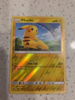 Pikachu 28/73 Shining Legends Reverse Holo Pokemon Trading Card 2017 NM - Image 1