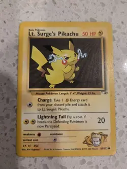 Lt. Surge’s Pikachu 81/132 Common Gym Heroes Pokemon Tcg Card - Image 1