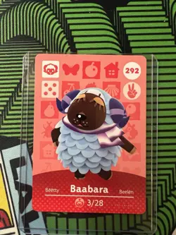 Baabara #292 - Animal Crossing Amiibo Card Nintendo Series 3 - Image 1