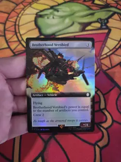Brotherhood Vertibird (Extended Art) Universes Beyond: Fallout Foil MTG NM - Image 1