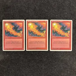 Red Elemental Blast x3 - 4th Edition (4E) - LP - Vintage - MTG - Image 1