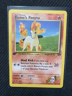Pokemon Blaine's Ponyta 64/132 First Edition Gym Challenge - Image 1