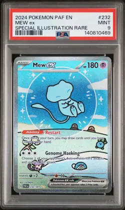 2024 POKEMON PAF EN-PALDEAN FATES SPECIAL ILLUSTRATION RARE #232 MEW EX PSA 9 - Image 1