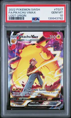 2022 POKEMON SWORD & SHIELD LOST ORIGIN #TG17 FULL ART/PIKACHU VMAX PSA 10 - Image 1