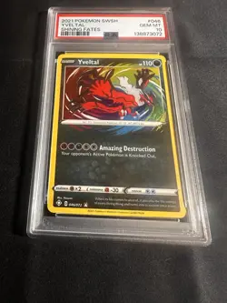 2021 Pokemon Shining Fates 046/072 Yveltal Amazing Rare Holo PSA 10 - Image 2