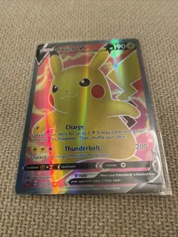 Pokemon TCG Vivid Voltage Pikachu v 170/185 Full Art Rare & Sleeve - Image 1