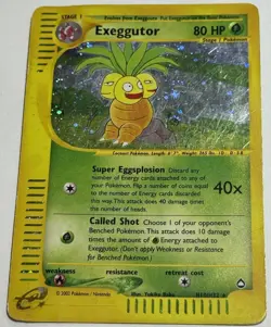 Pokemon TCG-Rare Exeggutor H10/H32, Aquapolis, 2002, E-Reader Series, Holo - Image 1