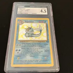 Vaporeon 12/64 Jungle Unlimited Holo Rare CGC 4.5 Pokemon TCG - Image 1