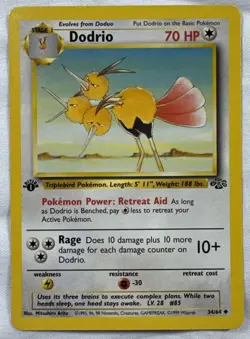 Pokemon TCG Dodrio 34/64 Jungle 1st Edition LP WotC - Image 1