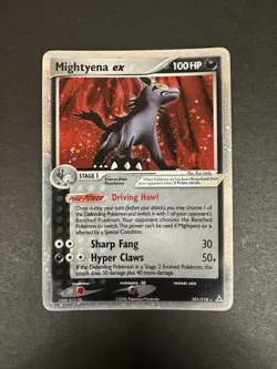 Mightyena ex 101/110 Pokemon 2006 Holon Phantoms Holo Rare SWIRL English NM - Image 4