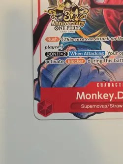 Monkey.D. Luffy 3rd Anniversary Promo Alt Art One Piece English #ST01-012 - Image 2