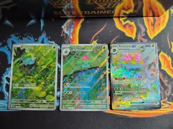 Pokemon S&V 151 Bulbasaur, Ivysaur & Venusaur Ex Art Rare 3 Card English Lot NM - Image 4