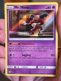 POKEMON MR. MIME 11/18 RARE HOLOFOIL DETECTIVE PIKACHU NM CARD - Image 1
