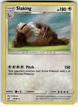 Slaking 18/18 Detective Pikachu LP Pokemon Card TCG - Image 1