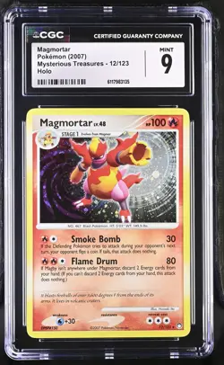 CGC 9 MINT Magmortar 2007 Mysterious Treasures 12/123 Holo Pokemon Card - Image 1