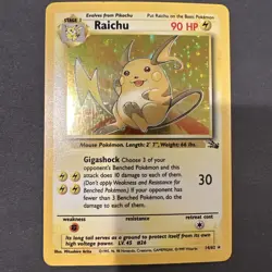 Pokemon TCG Raichu Fossil Holo Rare Card 14/62 Lp - Image 1