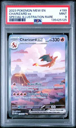 2023 POKEMON MEW EN-151 SPECIAL ILLUSTRATION RARE #199 CHARIZARD EX PSA 9 - Image 1