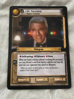 Star Trek CCG 2E VIC FONTAINE "Vegas Crooner" Rare Card NEVER PLAYED - Image 1