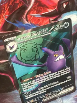 Pokemon TCG Team Rocket's Crobat ex 217/182 Destined Rivals Holo Raw Card - Image 2