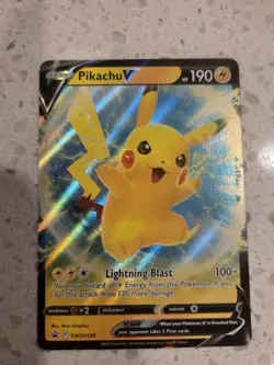 Pikachu V Promo Card NM SWSH 198 Pokemon Tcg Card + Free Gift - Image 1