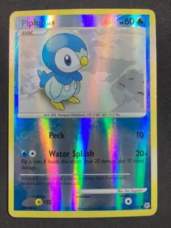 Piplup 93/130 Reverse Holo Diamond & Pearl Base Set Pokemon Card MP - Image 1