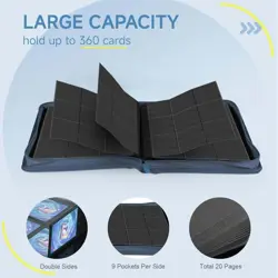 Vault X 9 Pocket Trading Card Zip Binder, 360 Cards, Premium Exo-Tec Album Mater - Image 5