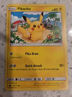 Pikachu 30/111 Sun & Moon Crimson Invasion Regular Common NM Pokemon Tcg Card - Image 1