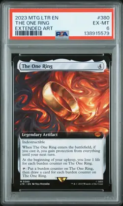 2023 MTG THE LORD OF THE RINGS: TALES OF MIDDLE-EARTH #380 THE ONE RING PSA 6 - Image 1