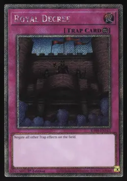 Royal Decree - RA04-EN113 - Platinum Secret Rare - 1st Edition Yugioh - Image 1