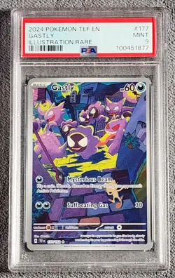 Pokemon TCG Gastly Illustration Rare Card PSA 9 Temporal Forces 177/162 - Image 1