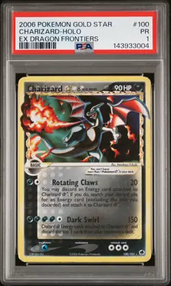 PSA 1 Poor Charizard Gold Star 2006 EX Dragon Frontiers 100/101 Pokemon Card - Image 1