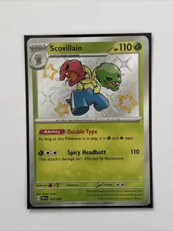 Scovillain Pokemon Paldean Fates 107/091 Shiny Holo Rare NM - Image 1