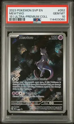2023 POKEMON SVP EN-SV BLACK STAR PROMO 151 ULTRA-PREM COLL #052 MEWTWO PSA 10 - Image 1