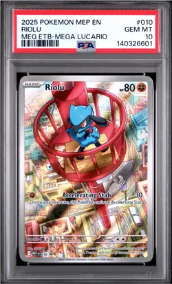 Pokemon RIOLU Mega Evolution ETB Black Star Promo #010 ~ PSA 10 - Image 1