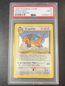 1999 POKEMON MOVIE BLACK STAR PROMO #5 DRAGONITE PSA 9 MINT - Image 1