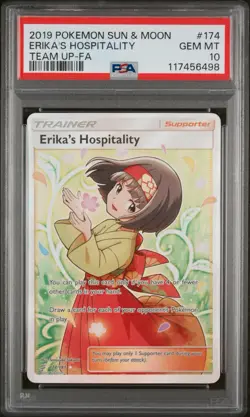 Pokemon Erika’s Hospitality Team Up Full Art #174 PSA 10 English - Image 1
