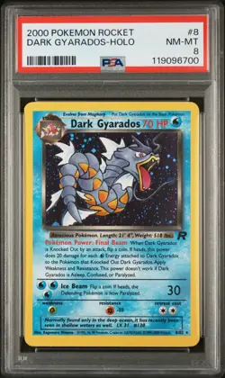 Pokemon Dark Gyrados Holo Rare Card Team Rocket 8/82 PSA 8 - Image 1