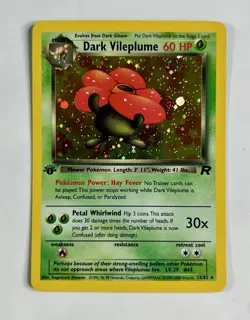 Dark Vileplume 2000 Pokemon Team Rocket 1st Edition Holo #13/82 * Damaged - Image 1