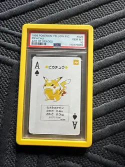 1998 Pokemon Yellow Deck Playing Card PSA 10 Pikachu Ace of Spades - Image 2